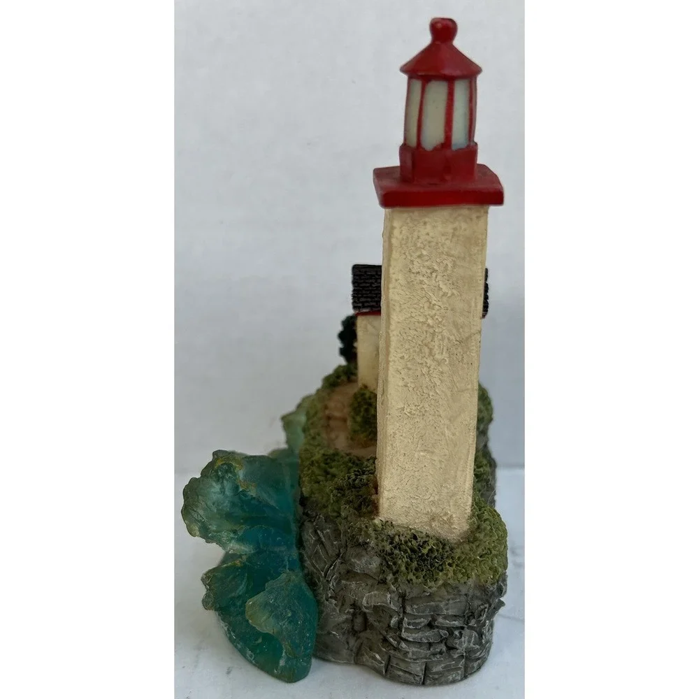 Light House Sculpture With House Ocean Sea Waves Book‎ Shelf Decor